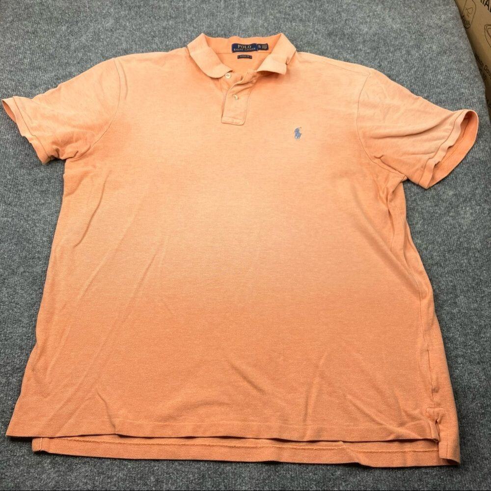 Polo Ralph Lauren Polo Mens Size XL Orange Classic Fit Cotton Mesh Short Sleeve